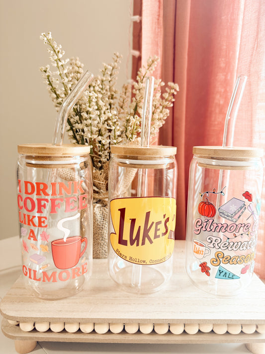 Fall 12oz Glass Cups